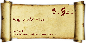 Vay Zsófia névjegykártya